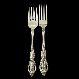Vintage Oneida Monte Carlo Salad & Dinner Fork Set Deluxe Stainless Flatware 2pc